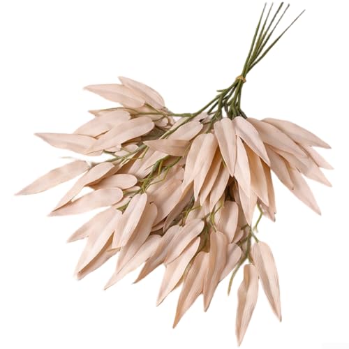 Künstlicher Blumenstrauß mit Blättern und Blumen aus Stoff für Heimdekoration, Hochzeitsorte, Fotografie-Requisiten und Außenbereiche (hellbraun) von JGmotorfi