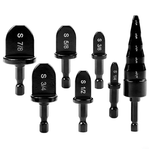 Kupferrohr-Expander und Presswerkzeug-Set mit 5-in-1-Bohrer, für HVAC-Installateure und Klimaanlagen-Rohrwartung, 7-teilig Kupferrohr-Expander und Presswerkzeug-Set mit 5-in-1-Bohrer, für HVAC-Installateure und Klimaanlagen-Rohrwartung, 7-teilig von JGmotorfi