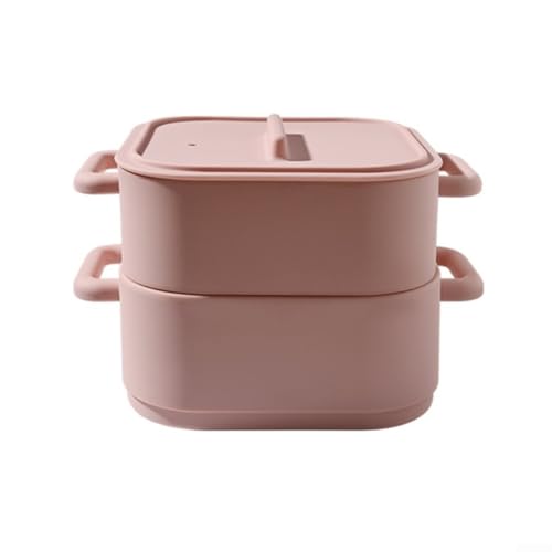 Mikrowellengeeignetes Silikon-Dampfgarer-Set, 2-teilig, für schnelles und bequemes Kochen (hellrot) von JGmotorfi