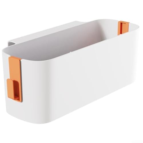 Nachttisch-Organizer mit Haken und großen Fächern für Bücher, Snacks und Elektronik, maximiert den Platz in kleinen Räumen (orange) von JGmotorfi