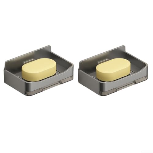 Quadratisches Design mit Saugnapf für Bad und Küche, kein Bohren erforderlich, Aluminium- und ABS-Material, hält Seife an Ort und Stelle und Theken sauber (graues PP) von JGmotorfi