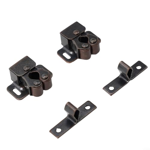 Riegel aus Edelstahl für Schrankverschluss, Doppelrollen-Design für Boote und Wohnmobile (Rotbronze) von JGmotorfi