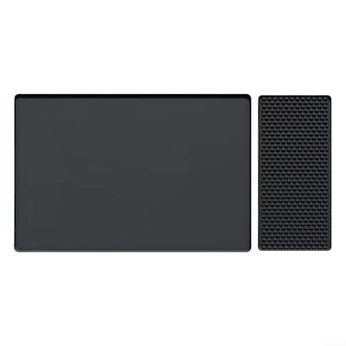 Rutschfeste Silikon-Kaffeemaschinenmatte mit separatem Trockenpad, entworfen für schnellen Wasserablauf und Arbeitsplattenschutz in der Küche (Schwarz A) von JGmotorfi