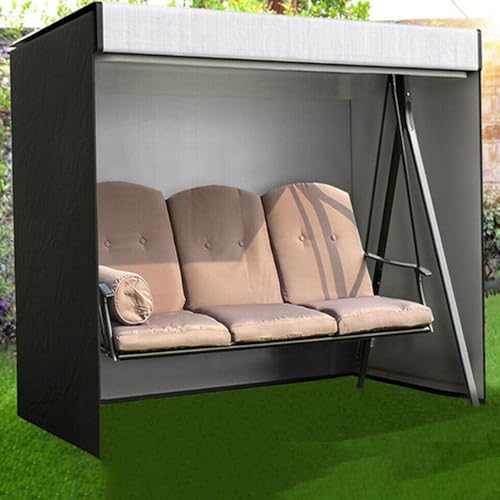 Schutzhülle für Schaukel im Freien aus 420D Oxford-Gewebe mit PVC-Beschichtung, verstellbaren, winddichten Gurten und Reißverschluss für die Nutzung auf der Terrasse (160 x 120 x 170 cm) von JGmotorfi