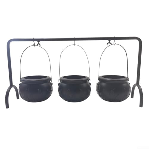 Set mit 3 Halloween-Hexenkesseln mit Süßigkeitenschalen und Metallgestell für festliche Zusammenkünfte Set mit 3 Halloween-Hexenkesseln mit Süßigkeitenschalen und Metallgestell für festliche Zusammenkünfte von JGmotorfi