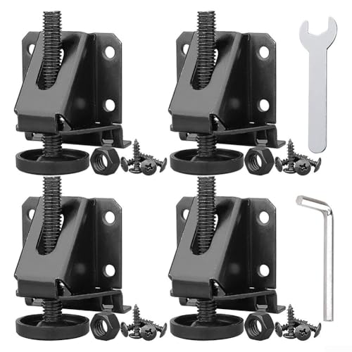 Set mit 4 verstellbaren Schrank-Nivellierfüßen, robuste Möbelbeine mit Kontermuttern und Schrauben (Silber) von JGmotorfi