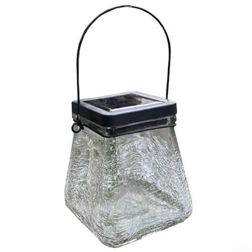Solar Laterne Hängeleuchte Außen mit Rissglas Stil IP44 Wasserdicht Automatischer Sensor für Garten Rasen Hof Terrasse Beleuchtung Solar Laterne Hängeleuchte Außen mit Rissglas Stil IP44 Wasserdicht Automatischer Sensor für Garten Rasen Hof Terrasse Beleuchtung von JGmotorfi
