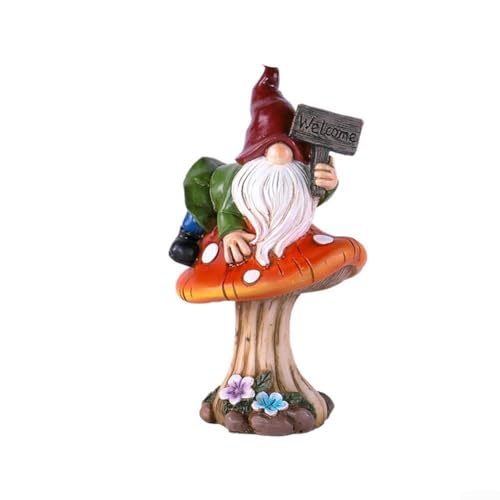 Stilvoller Gartenzwerg Pilz Ornament witzige Harzdekoration perfekt für Außenbereiche und Innenhöfe (A) von JGmotorfi
