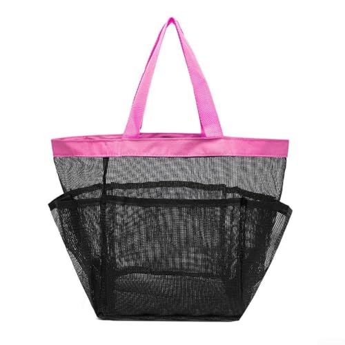 Tragbare Netz-Dusch-Organizer-Tasche für die Aufbewahrung im Badezimmer, leicht, mit mehreren Taschen, atmungsaktives, schnell trocknendes Material für einfache Reinigung (Rosa) von JGmotorfi