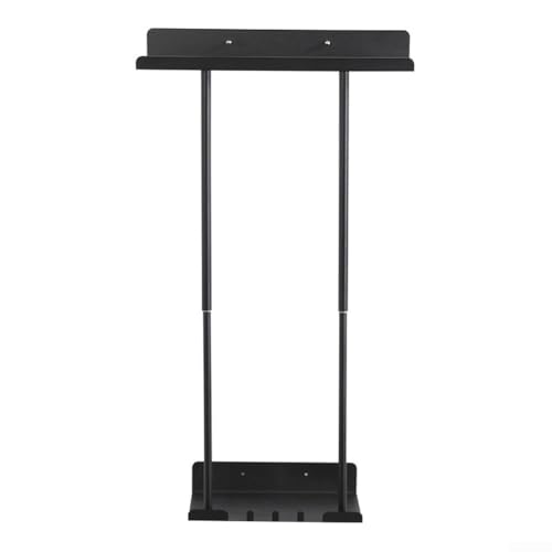 Wandmontierter, verstellbarer Teleskop-Handtuchhalter mit Haken und Ablage für optimierten Platz und Aufbewahrung im Badezimmer (schwarz) von JGmotorfi