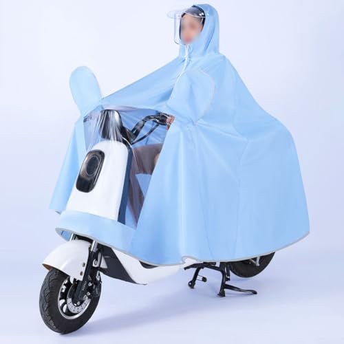 Wasserdichte, abnehmbare Regenhaube, verdickte Doppelkrempe, passend für Helme zum Schutz vor starkem Regen (Grün, 8XL) von JGmotorfi