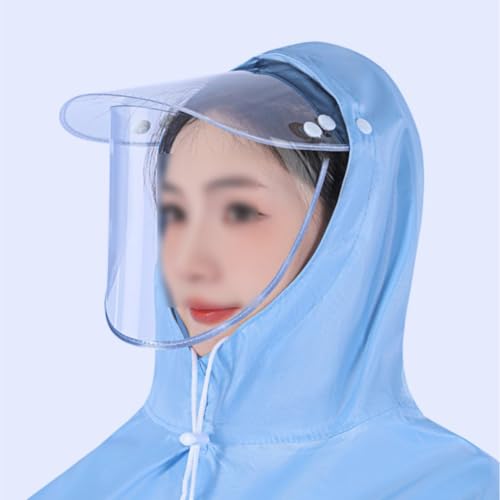 Wasserdichte, abnehmbare Regenhaube, verdickte Doppelkrempe, passend für Helme zum Schutz vor starkem Regen (Grün-5XL) von JGmotorfi