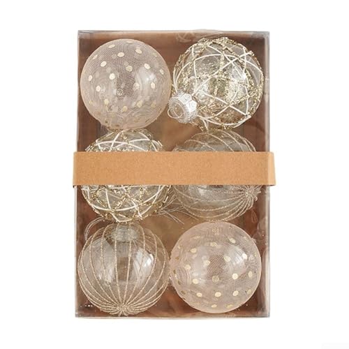 Weihnachtskugel-Ornamente, Set mit 6 oder 9 80 mm Kunststoffkugeln mit Haken für Weihnachtsbaum- und Veranstaltungsdekoration (Gold, 8 cm, 6) von JGmotorfi