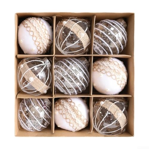 Weihnachtskugel-Ornamente, Set mit 6 oder 9 80 mm Kunststoffkugeln mit Haken für Weihnachtsbaum- und Veranstaltungsdekoration (Original A 8 cm9) von JGmotorfi