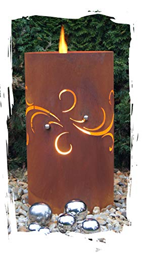 JH-Metalldesign Feuertonne Barocco Edelrost Säule Rost Feuerkorb Feuerschale von JH-Metalldesign