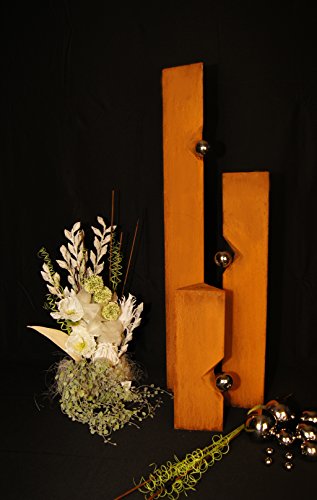JH-Metalldesign Säulenset Edelrost Kugel Säulen Set Rost mit Edelstahl - Kugeln Rost Garten Dekoration Stele von JH-Metalldesign