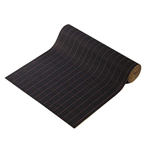 JH1 Japanischen Stil Tischläufer (natürliche Bambus) - Abwischbar Gleitsicheres & Isolierung Placemats 1m 1.8m 2.4m 3m Lang, Schwarz (Size : 30×120cm/11.8×47in) von JH1