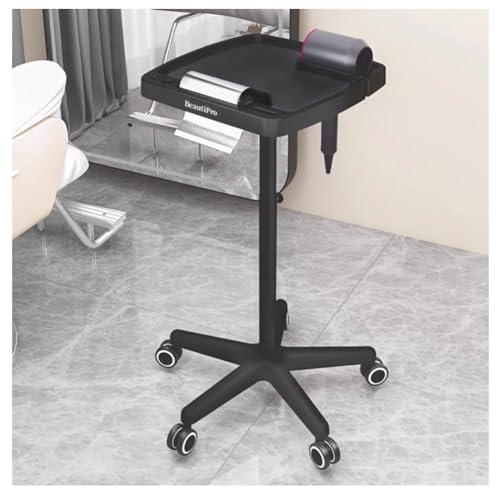 Einstellbar Wagen Instrumentenschale, Friseur Instrument Tablett Aluminium Schönheitswerkzeuge Friseur Instrument Wagen Für Friseursalon Station(Color:schwarz) von JHAISMAO