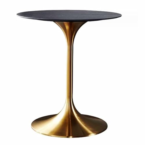 JHAISMAO Esstisch Modern Granit Tischplatte Metallfuß Sockeltisch Tulpen-Tisch Rund Küchentisch Für 2-4 Personen Kleiner Raum Zu Hause End-Tisch Freizeit Couchtisch(Size:60cm) von JHAISMAO