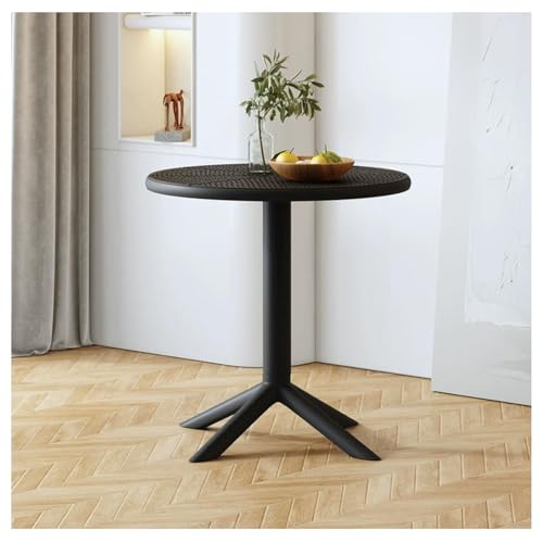 JHAISMAO Garten Esstisch, Pp Terrasse Bistro -Tisch Mit Regenschatzloch, Allwetter Im Freien Gespräch Seitentisch Für Balkon Hinterhof Pool Tisch(Size:60x75cm,Color:Black) von JHAISMAO