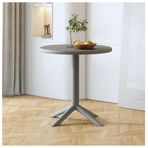 JHAISMAO Garten Esstisch, Pp Terrasse Bistro -Tisch Mit Regenschatzloch, Allwetter Im Freien Gespräch Seitentisch Für Balkon Hinterhof Pool Tisch(Size:60x75cm,Color:grau) von JHAISMAO