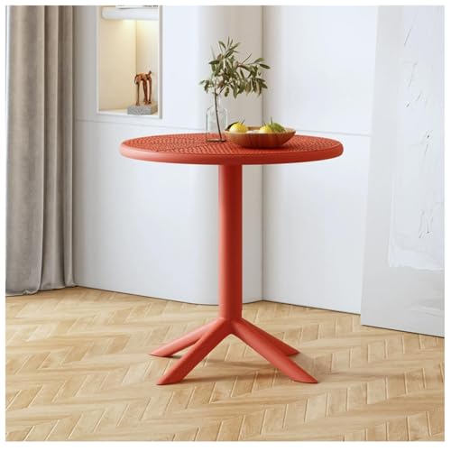 JHAISMAO Garten Esstisch, Pp Terrasse Bistro -Tisch Mit Regenschatzloch, Allwetter Im Freien Gespräch Seitentisch Für Balkon Hinterhof Pool Tisch(Size:60x75cm,Color:red) von JHAISMAO