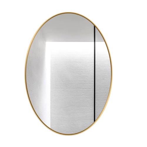 JHAISMAO Oval Spiegelwand Montiert Mit Metall Gold Grenzrahmen Badezimmer Wohnzimmer EIN Muss Spiegel Haben Heimdekor Dauerhaft Hängt Horizontal Oder Vertikal(Size:75x100cm) von JHAISMAO