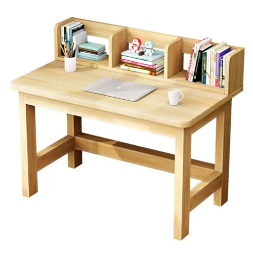 JHAISMAO Schreiben Computer Schreibtisch Massivholz Home Office Tisch Mit Schreibtisch Regal Modern Möbel Einfaches Arbeitszimmer Schminke Arbeitsplatz(Size:120x60x75cm) von JHAISMAO