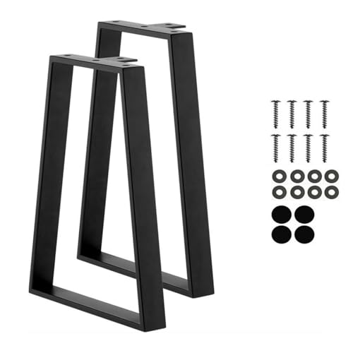 JHAISMAO Schwarz Trapez Metall Bankbeine (2pcs) Schwerlast Tischbeine Möbelbeine Für DIY -Tisch Schreibtisch Frühstücksbar Stand Bank(Size:28x40cm) von JHAISMAO