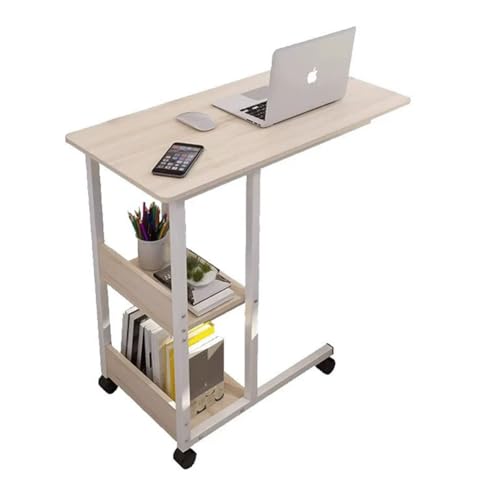 JHAISMAO Seite Tisch Bett, Nachttisch Tisch, Laptop Beistelltisch, Höhe Verstellbar, Bett-Schreibtisch Mit Rädern, Bett-Schreibtisch Überbett Schreibtisch(Size:60x40x100cm) von JHAISMAO