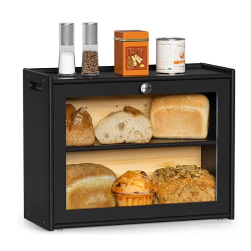 Kochen. Aus Holz. Der Brotkasten Großes Brot. Lagerung; Reserven Der Container 2 Ebenen Zur Lagerung Von Brot Küche Benutzt. Die Ecke, Der Schrank, Geschirrszimmer, Der Schrank(Size:40x25x35cm) von JHAISMAO