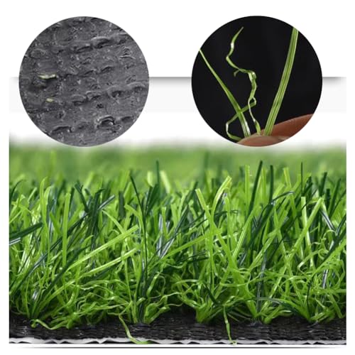 Künstlicher Rasen Rollrasen Rasen 6m X 3m Breiten Realistisch Astro Turf Rasenteppich Teppich Synthetische Grasmatte Mit Entwässerungslöchern(Size:3X6M) von JHAISMAO