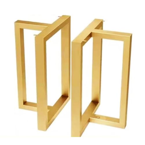Metalltischbeine 70 Cm, Trapezförmiger Rahmen Mit Verstellbaren Füßen, Heavy Duty Gold Schreibtischbeine Gusseisen Möbelbeine DIY Industrial Bankbeine Couchtischbeine Für Wohnzimmer Und (Size:70x72cm) von JHAISMAO