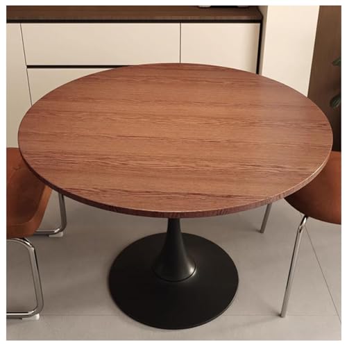 Runden Esstisch, Mitte Des Jahrhunderts Tulpentisch Für 2-4 Personen Moderner Freizeittisch Mit Walnusstischtisch Walnuss -Tulpe Küchentisch Mit Metallpodestbasis(Size:70x70x75cm,Color:Walnut) von JHAISMAO