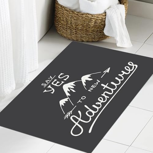 JHAOUNUK Weich Badezimmerteppich 40x60cm,Vektorkarte mit handgezeichnetem, einzigartigem Typografie-Designelemen,rutschfest waschbar Badematte Flauschige Badteppich Saugfähig Badvorleger Duschvorleger von JHAOUNUK