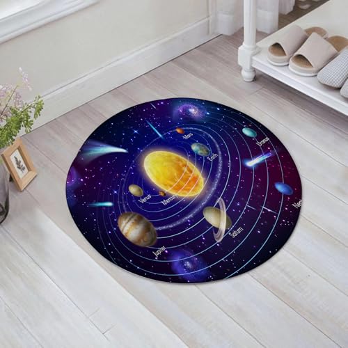 JHAOUNUK Schnell trocknende Badezimmermatte, saugfähige Bodenmatte für Zuhause, rutschfeste Gummi-Unterseite, leicht zu reinigen, Badezimmer-Duschmatte, Merkur, Venus und Erde, Mars, Jupiter, Saturn von JHAOUNUK