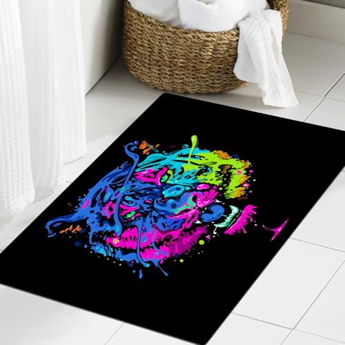 JHAOUNUK Weich Badezimmerteppich 40x60cm,Bester Tiger-Tierfarbmuster-Vektor,rutschfest waschbar Badematte Flauschige Badteppich Saugfähig Badvorleger Duschvorleger von JHAOUNUK
