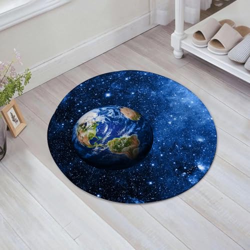 JHAOUNUK Weich Badezimmerteppich 60x60cm,Blick auf die Erde vom Mond aus. Elemente dieses Bildes stammen von der,rutschfest waschbar Badematte Flauschige Badteppich Saugfähig Badvorleger Duschvorleger von JHAOUNUK