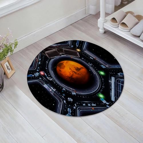 JHAOUNUK Weich Badezimmerteppich 60x60cm,Reise zum Mars. 3D-Rendering des Planeten Mars durch die Fenster eines,rutschfest waschbar Badematte Flauschige Badteppich Saugfähig Badvorleger Duschvorleger JHAOUNUK Weich Badezimmerteppich 60x60cm,Reise zum Mars. 3D-Rendering des Planeten Mars durch die Fenster eines,rutschfest waschbar Badematte Flauschige Badteppich Saugfähig Badvorleger Duschvorleger von JHAOUNUK