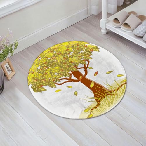JHAOUNUK Weich Badezimmerteppich 60x60cm,Sonnenstrahl zwischen den Schatten der Bäume Landschaftsidylle,rutschfest waschbar Badematte Flauschige Badteppich Saugfähig Badvorleger Duschvorleger von JHAOUNUK