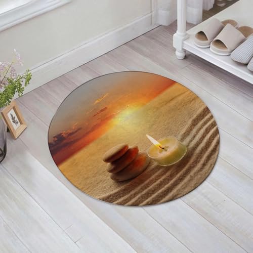JHAOUNUK Weich Badezimmerteppich 60x60cm,Stapel von Steinen und Kerze Chakra Zen Yoga Horizont Hintergrund,rutschfest waschbar Badematte Flauschige Badteppich Saugfähig Badvorleger Duschvorleger JHAOUNUK Weich Badezimmerteppich 60x60cm,Stapel von Steinen und Kerze Chakra Zen Yoga Horizont Hintergrund,rutschfest waschbar Badematte Flauschige Badteppich Saugfähig Badvorleger Duschvorleger von JHAOUNUK
