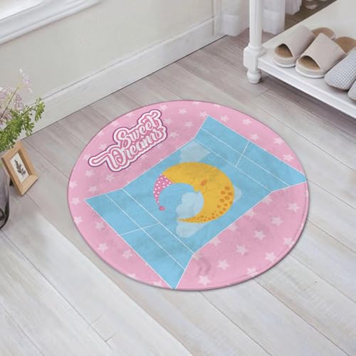 JHAOUNUK Weich Badezimmerteppich 60x60cm,Süße Träume, rosa Sternenhimmel-Hintergrund mit offenem Fenster und sch,rutschfest waschbar Badematte Flauschige Badteppich Saugfähig Badvorleger Duschvorleger von JHAOUNUK