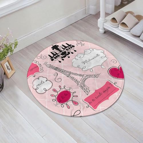 JHAOUNUK Weich Badezimmerteppich 60x60cm,Teen Decor, Doodle es Französisch Stil Rokoko Barock Laterne Mademo,rutschfest waschbar Badematte Flauschige Badteppich Saugfähig Badvorleger Duschvorleger von JHAOUNUK