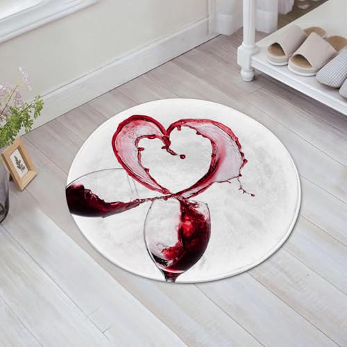 JHAOUNUK Weich Badezimmerteppich 60x60cm,Zwei Gläser Rotwein abstraktes Herz Splash,rutschfest waschbar Badematte Flauschige Badteppich Saugfähig Badvorleger Duschvorleger JHAOUNUK Weich Badezimmerteppich 60x60cm,Zwei Gläser Rotwein abstraktes Herz Splash,rutschfest waschbar Badematte Flauschige Badteppich Saugfähig Badvorleger Duschvorleger von JHAOUNUK
