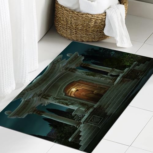 JHAOUNUK Weich Badezimmerteppich 60x90cm,3D-Computergrafik eines römischen Pavillons,rutschfest waschbar Badematte Flauschige Badteppich Saugfähig Badvorleger Duschvorleger JHAOUNUK Weich Badezimmerteppich 60x90cm,3D-Computergrafik eines römischen Pavillons,rutschfest waschbar Badematte Flauschige Badteppich Saugfähig Badvorleger Duschvorleger von JHAOUNUK