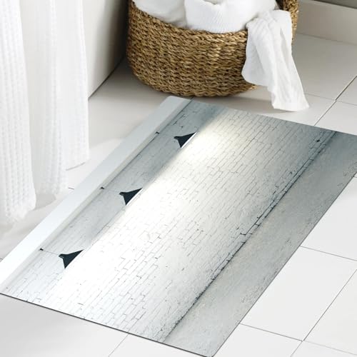 JHAOUNUK Weich Badezimmerteppich 60x90cm,Abstrakter Betonstein mit DREI modernen minimalistischen Deckenlampen,rutschfest waschbar Badematte Flauschige Badteppich Saugfähig Badvorleger Duschvorleger von JHAOUNUK