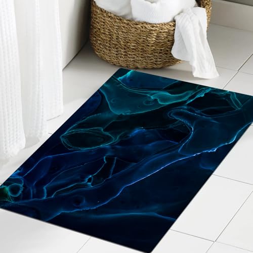 JHAOUNUK Weich Badezimmerteppich 60x90cm,Alkoholtinte Indigo nahtloser Hintergrund. Kunst für Ihr Designprojekt.,rutschfest waschbar Badematte Flauschige Badteppich Saugfähig Badvorleger Duschvorleger von JHAOUNUK