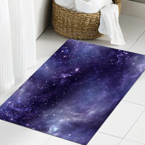 JHAOUNUK Weich Badezimmerteppich 60x90cm,Aubergine, Himmel mit den Open Space Star Konstellationen EIN,rutschfest waschbar Badematte Flauschige Badteppich Saugfähig Badvorleger Duschvorleger JHAOUNUK Weich Badezimmerteppich 60x90cm,Aubergine, Himmel mit den Open Space Star Konstellationen EIN,rutschfest waschbar Badematte Flauschige Badteppich Saugfähig Badvorleger Duschvorleger von JHAOUNUK