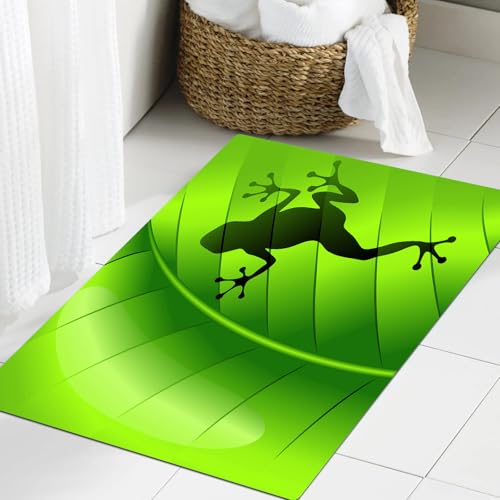 JHAOUNUK Weich Badezimmerteppich 60x90cm,Blatt, tropische Froschform auf grüner Vegetation exotische Natur Batra,rutschfest waschbar Badematte Flauschige Badteppich Saugfähig Badvorleger Duschvorleger JHAOUNUK Weich Badezimmerteppich 60x90cm,Blatt, tropische Froschform auf grüner Vegetation exotische Natur Batra,rutschfest waschbar Badematte Flauschige Badteppich Saugfähig Badvorleger Duschvorleger von JHAOUNUK