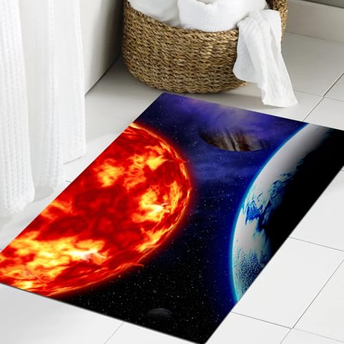 JHAOUNUK Weich Badezimmerteppich 60x90cm,Erde und Sonne. Elemente Dieses Bildes bereitgestellt von der NASA,rutschfest waschbar Badematte Flauschige Badteppich Saugfähig Badvorleger Duschvorleger JHAOUNUK Weich Badezimmerteppich 60x90cm,Erde und Sonne. Elemente Dieses Bildes bereitgestellt von der NASA,rutschfest waschbar Badematte Flauschige Badteppich Saugfähig Badvorleger Duschvorleger von JHAOUNUK